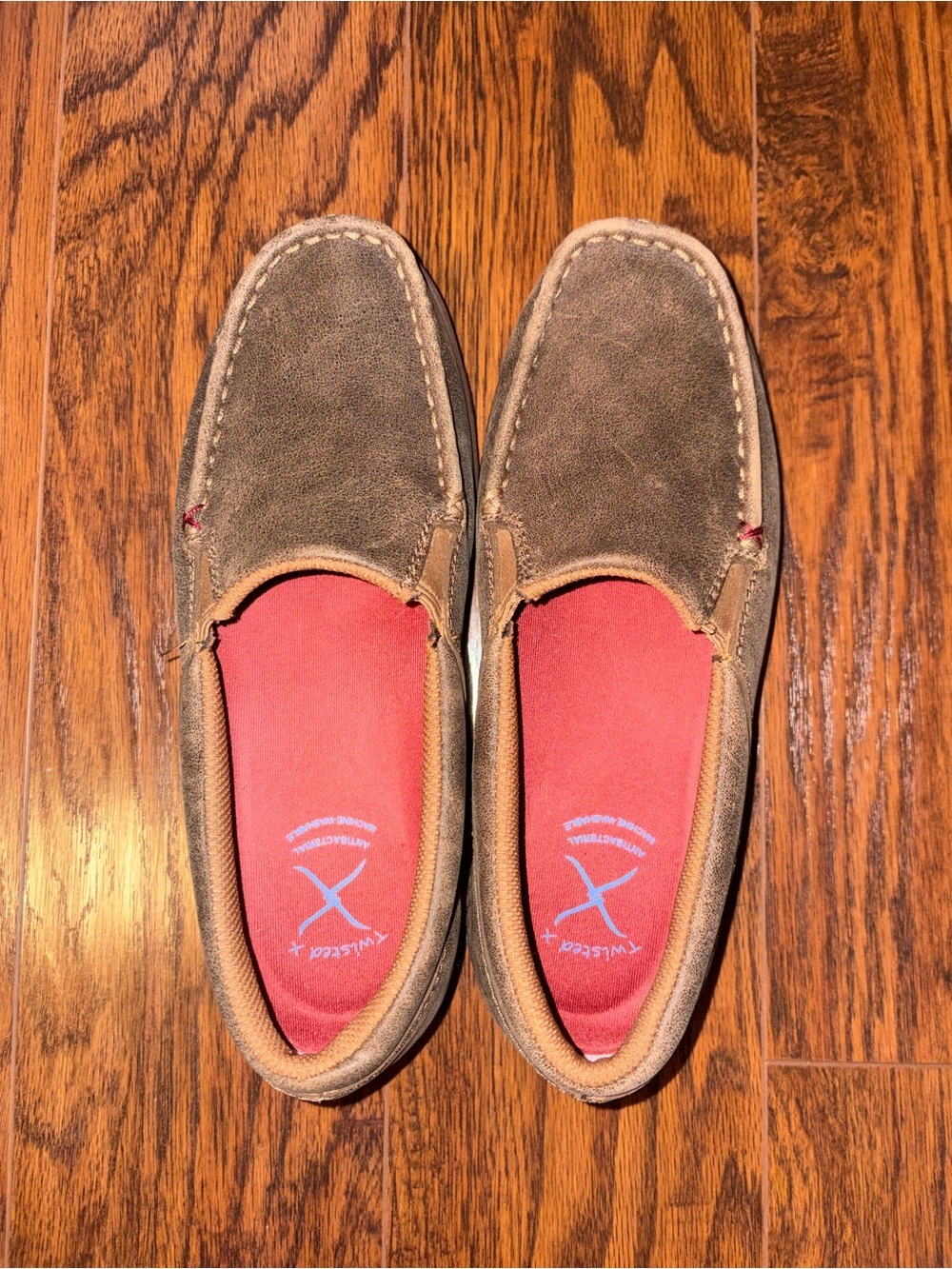 Women’s Brown Suede Slip-On Casual Loafers - Red Insole